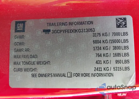 2019 Chevrolet Silverado 1500 Lt Trail Boss из США, поврежденный, VIN 3GCPYFED0KG313053